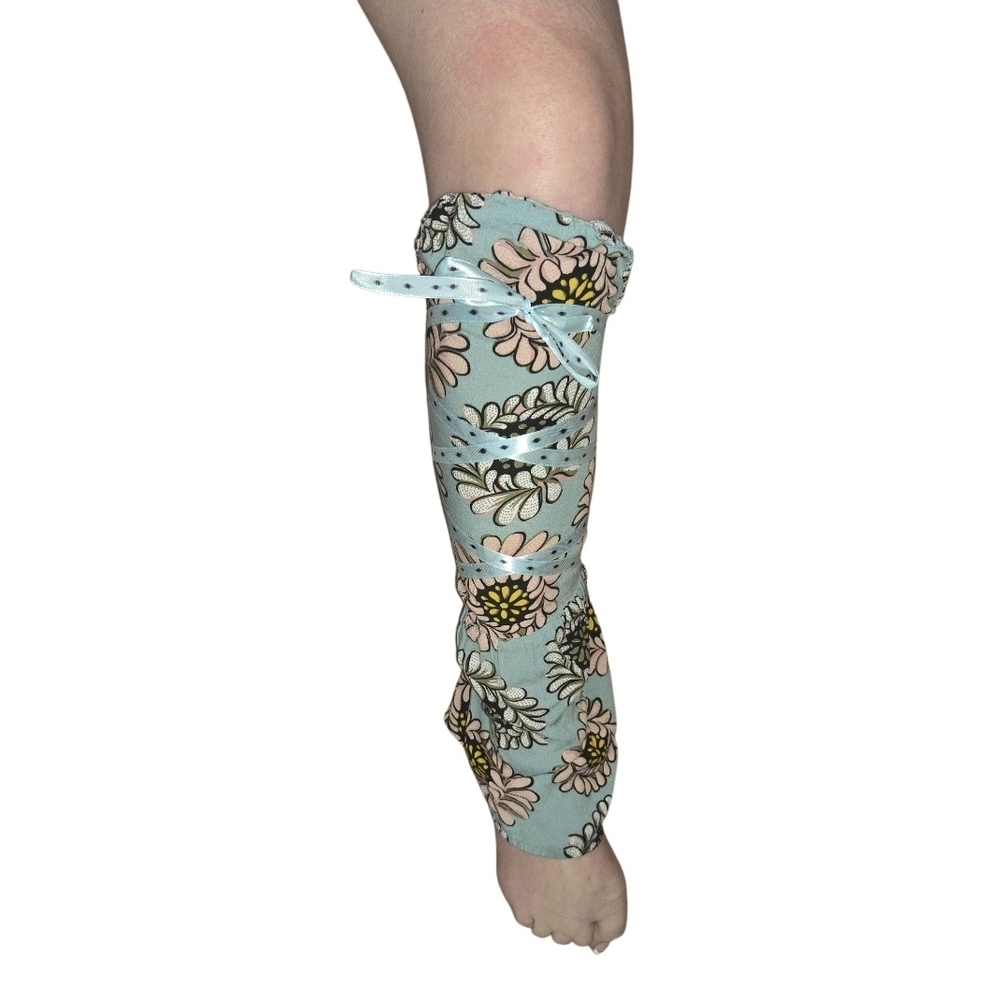 4/$15 Boho Floral Leg Warmers Boot Covers Sandal Adds Flip Flop Toppers Upcycle - Picture 2 of 9
